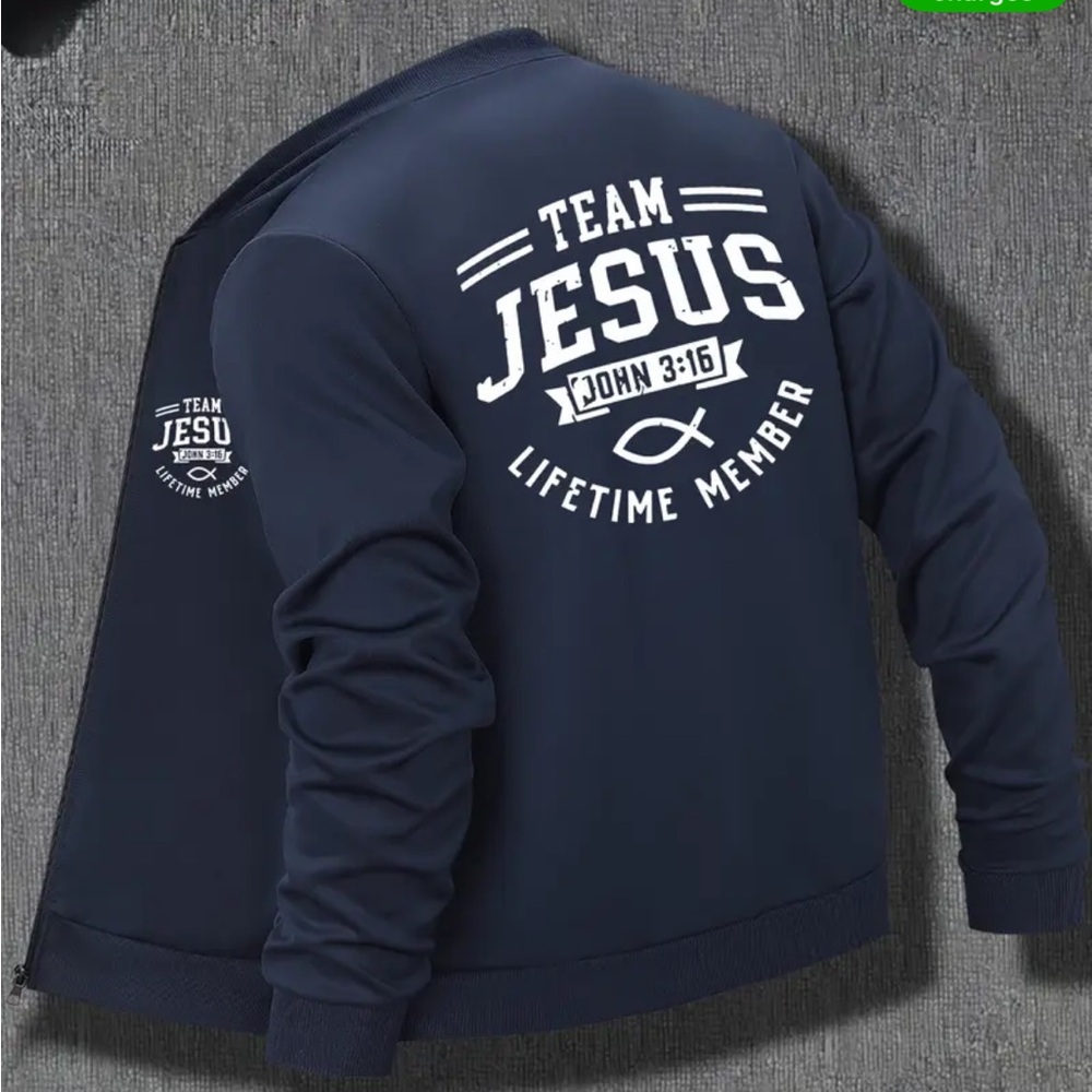 LIGHT WEIGHT ZIP UP GRAFIC Hooded jackets with 'team Jesus, God Got Me' Print,